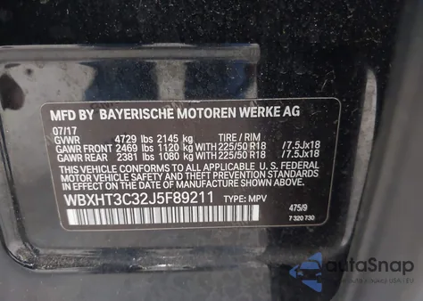 2018 BMW X1 xDrive28I z USA, uszkodzony, nr VIN WBXHT3C32J5F89211